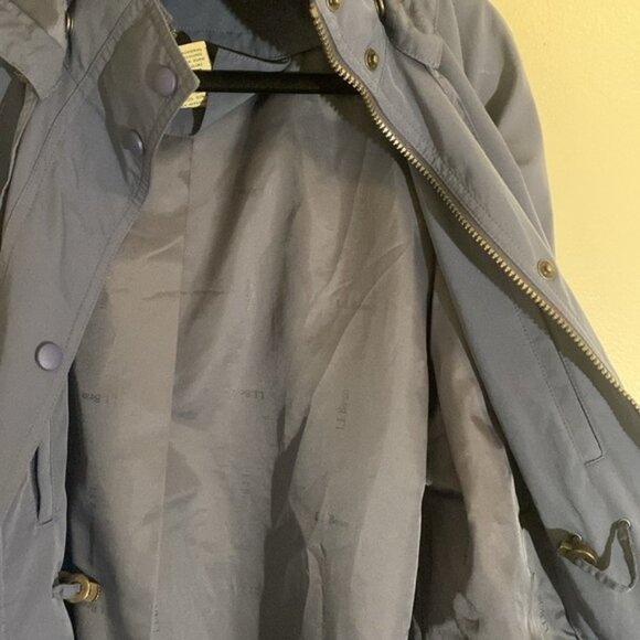 L.L. Bean Full Length Blue Purple Trench Coat Rain Jacket Women’s Small - Picture 10 of 11